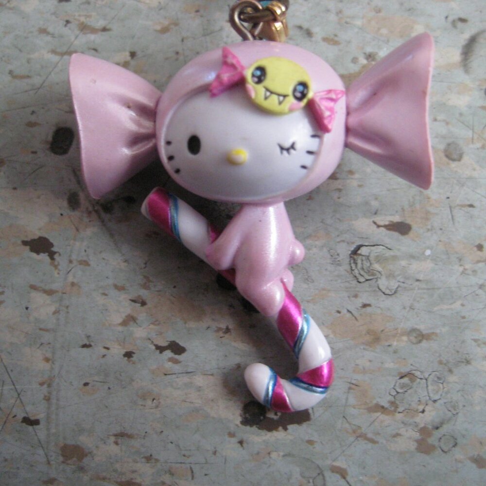 Tokidoki Hello Kitty Japan Exclusive Candy Cane Charm 2009 Rare Sanrio Keychain